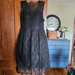 Artistic Taste Black Lace Midi Dress M Winter Formal Graduation Cocktail Elegant